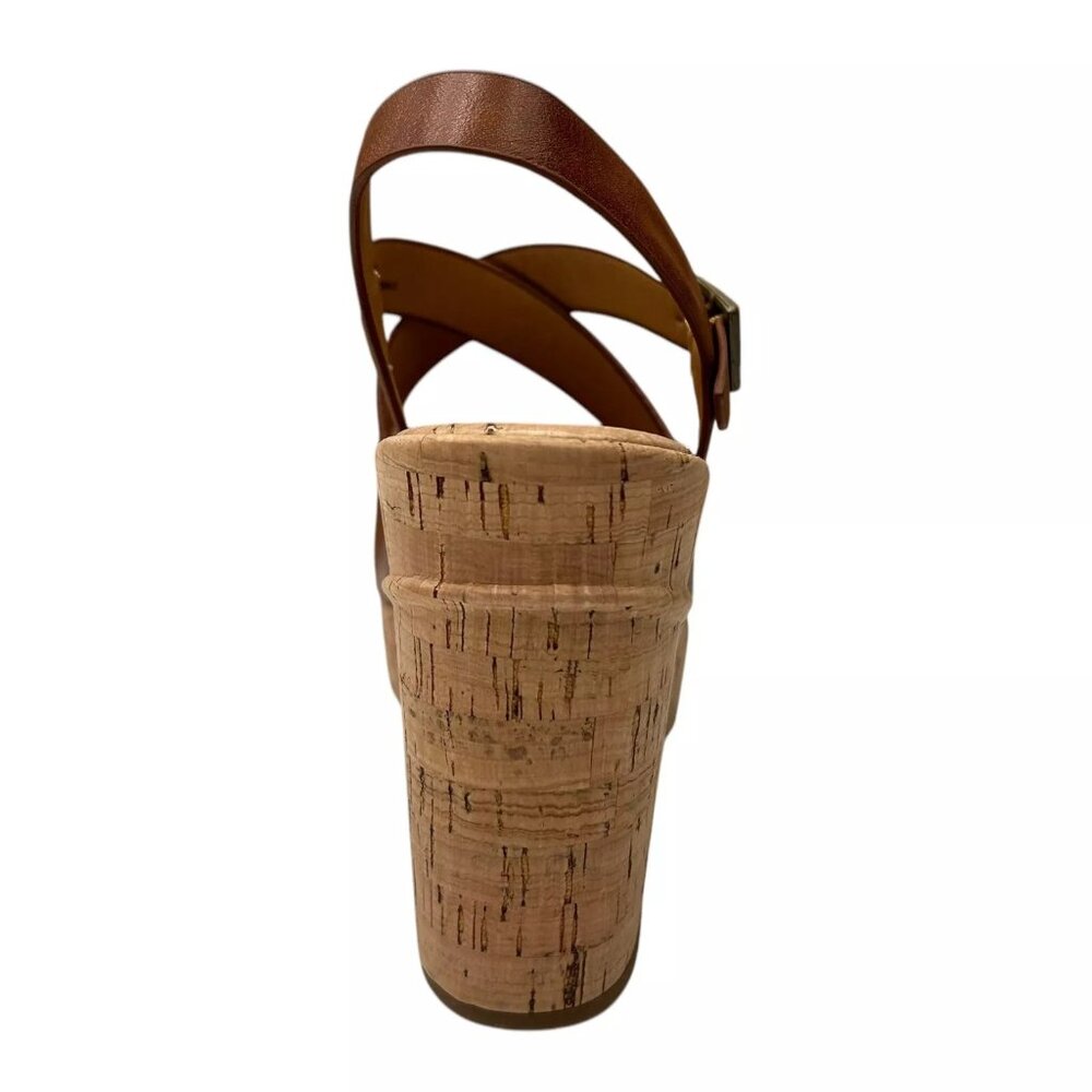 Korks Brigitte Women's Wedge Platform Sandal Size 7 Brown/Tan Open Toe Style - Picture 5 of 10